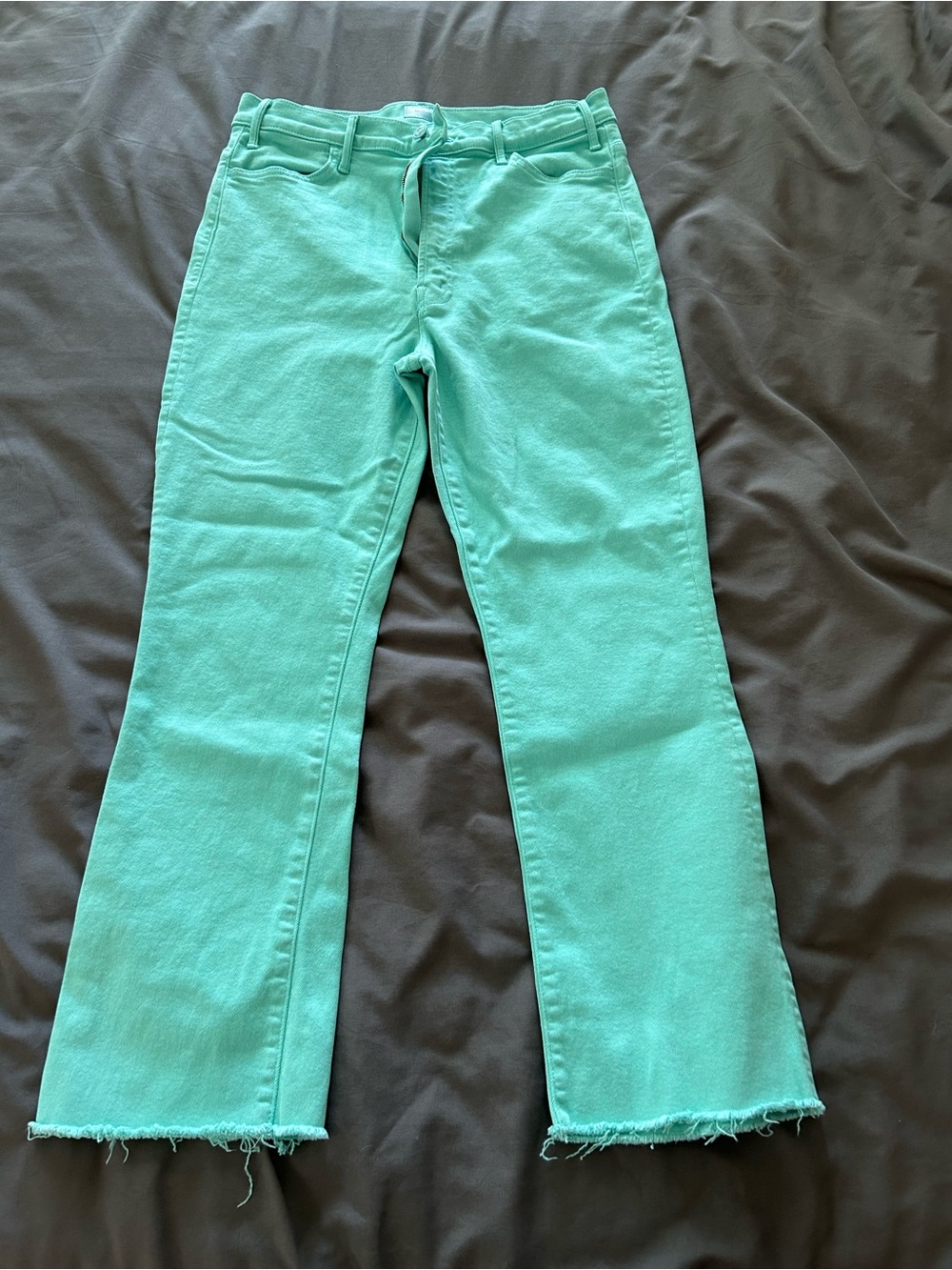 MOTHER Mint Green Flare Jeans